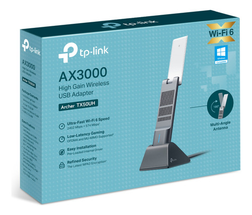 Adaptador Red Tp-link Archer Tx50uh Ax3000 Mu-mimo Usb 3.2 O