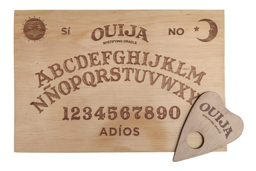 Ouija Tabla Grabada En Madera De Pino Artesanal