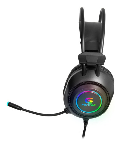 Imagem 5 de 7 de Fone De Ouvido Gamer Fortrek Rgb Crusader Preto P2 + Adap P3