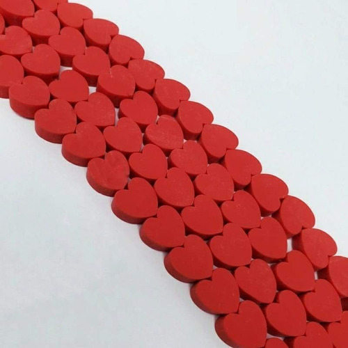 Separador Fimo Corazón Rojo 10mm 1 Hilo Para Bisuteria