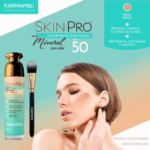 Imagen 4 de 5 de Skinpro® Fotoprotector Facial Mineral Con Color, Tono Medio.