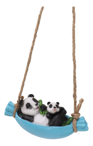 Estatua De Swing Panda, Madre Y Bebé Acostados Sobre La Resi