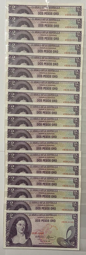 Billetes Colombia 18 Consecutivos 2 Pesos Del 20 Julio 1976