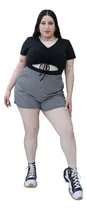Comprar Short De Bengalina Tiro Alto Talles Grandes L 4xl Nn