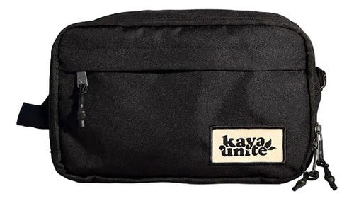 Neceser Kaya Unite Classic Solid Black Color Negro Diseño De La Tela Liso