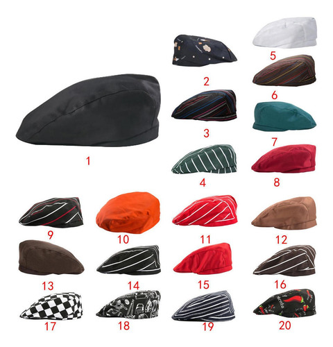 Gorro De Chef Unisex Para Cocina, Gorro De Boina Para