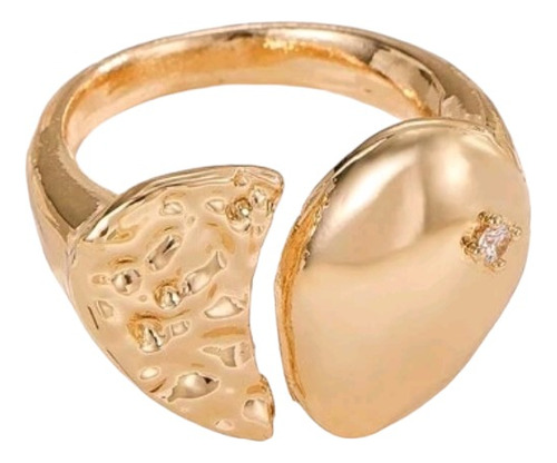 Anillo Mujer Ajustable Grande Con Circon Enchape Oro 18k