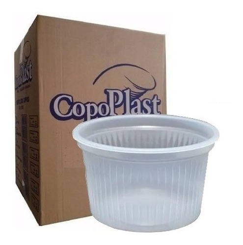 Pote Plástico S/ Tampa Sorvete 200ml Copoplast C/2000 (2cxs) Cor Transparente