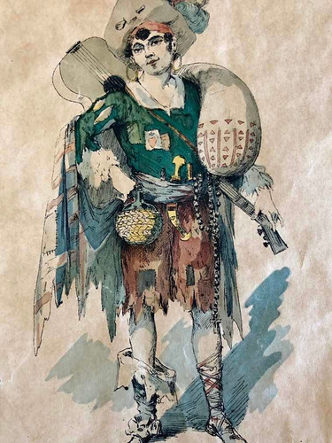 Antiguo Grabado Frances Ópera  La Cigale Madrilene -1891-
