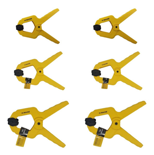 Prensa Sujecion Plástica X 6 Unidades 3 Medidas Diferentes  