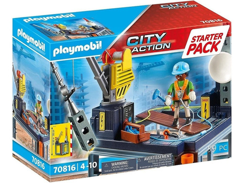 Playmobil Construccion Con Grua Starter Pack Jeg 70816