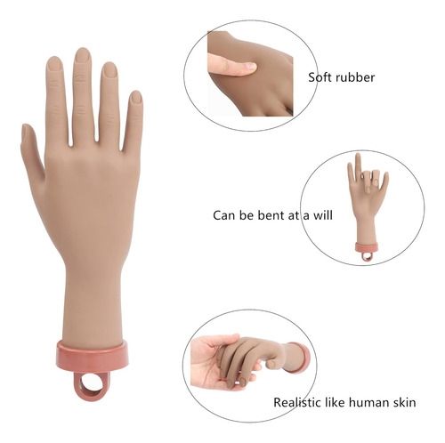 Kit De Mano De Práctica Para Uñas Acrílicas, Mano Falsa Para