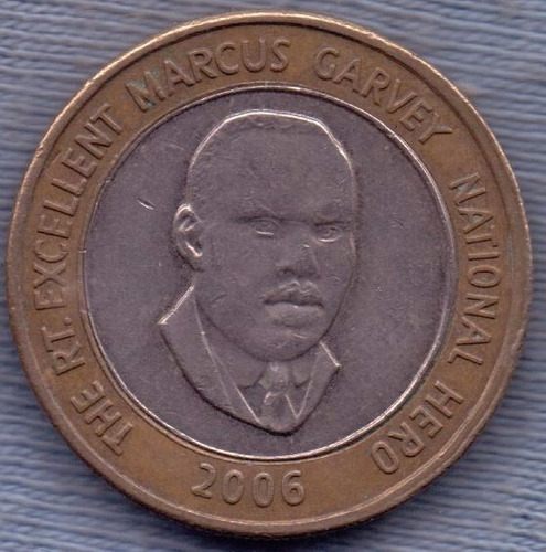 Jamaica 20 Dollars 2006 Bimetalica * Marcus Garvey *