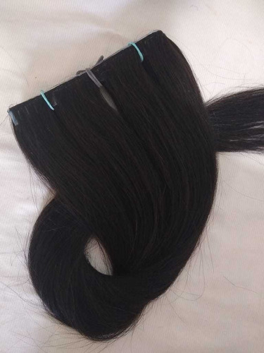 Imagem 3 de 8 de Cabelo Humano Castanho Fita Adesiva 100g 65cm Mega Hair