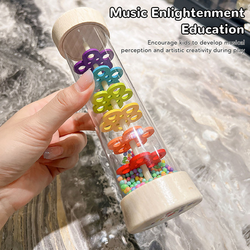 Rain Stick De Madera For Hacer Lluvia, Juguete For Ilumina