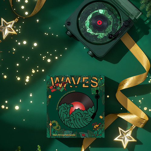 . Altavoz Retro De Vinilo Con Reproductor De Discos Waves