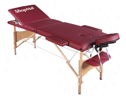 Camilla portátil para masajes de madera color vino ShopMall CM001 