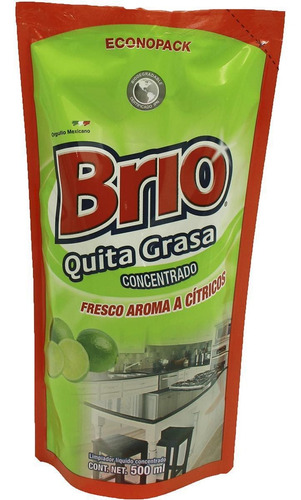 6pk - Brio Quita Grasa Citricos Econopack 500ml