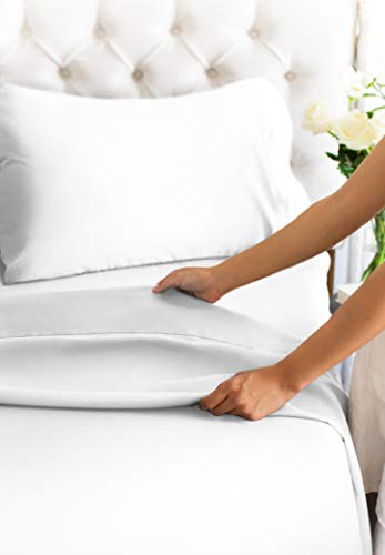 Sabanas Tamaño Matrimonial De Microfibra Suave Color Blanco