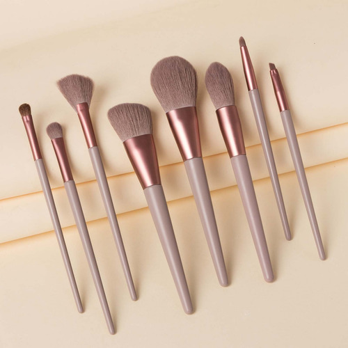 Set De Brochas Cosméticas, 10 Unidades, Color Champán, Set D