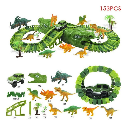 Juego De 153 Vagones Eléctricos De Juguete Con Forma De Dino