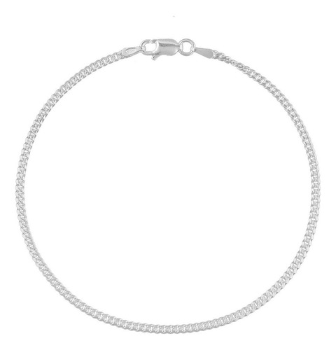 Pulseira Masculina De Prata 925 Grumet Fininha 2mm X 21cm Comprimento 21 Cm Cor Prateado Diâmetro 21 Cm