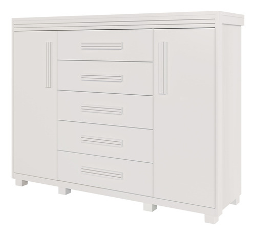 Cômoda Grande Para Quarto De Casal Reforçada Mdf Pé Madeira