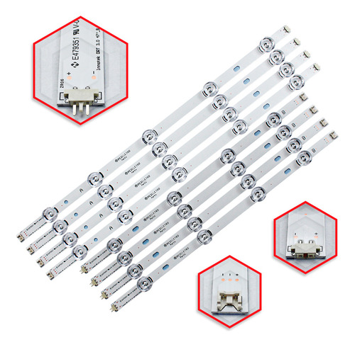 Pci Eletro Parts Kit Barras De Led Compatí­vel Com 47lb5500 47lb5600 47lb5800