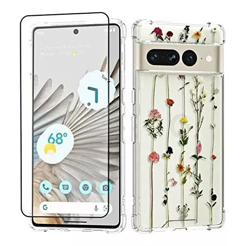 Ok Compatible With Google Pixel 7 Pro Clear Funda Con Flor