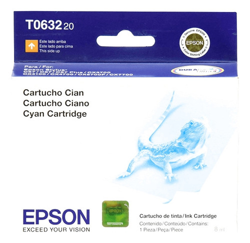 Cartucho De Tinta Epson Original Cyan 632