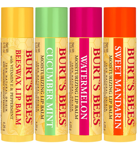 Protetor Labial Burt's Bees Stocking Stuffers, Pacote Com 4