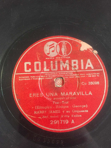 Disco De Pasta Columbia 291719 Harry James 78 Rpm