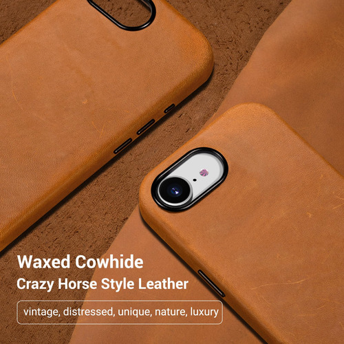 Capa De Couro Belemay Compatível Com iPhone 16e Com Magsafe