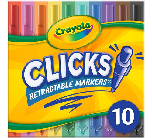 Marcadores Retráctiles Lavables Crayola Clicks X10u