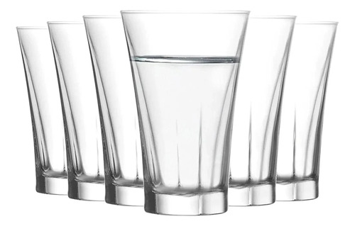 Set X6 Vasos De Vidrio Para Bebidas Cocteles Agua 
