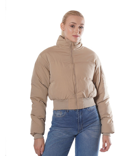 Campera Lisboa Puffer Inflable Matte Mujer Cuello Alto M56 R