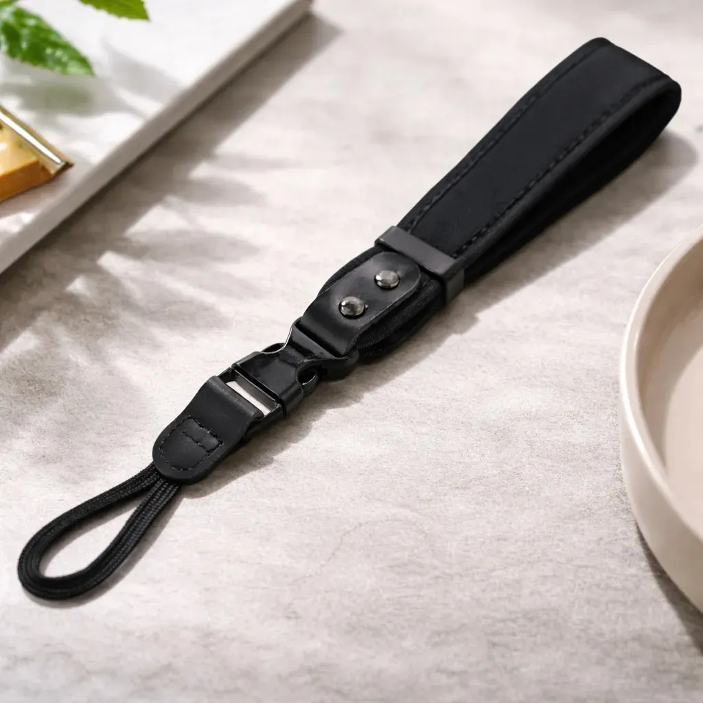 Alça De Pulso/Mão Em Neoprene Para Câmera De Foto E Vídeo Nikon Canon Sony Fuji Hand Strap Na Cor Preto
