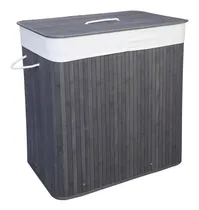Comprar Canasto Cesto Bambú Rectangular Ropa Lavadero Doble