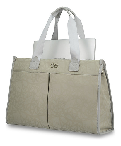 Bolsa Tote Cloe Javari I Grande Color Gris