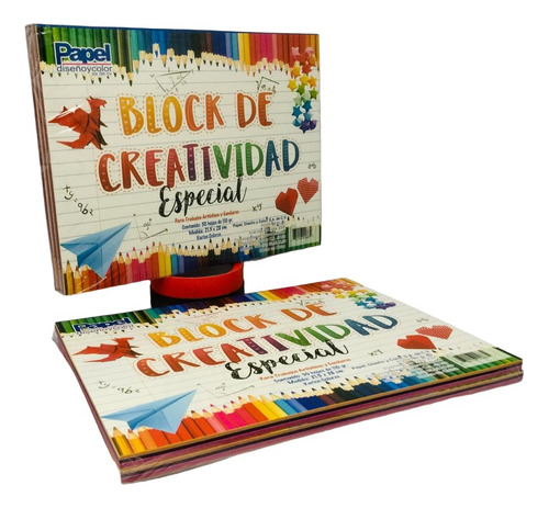 2 Block De Creatividad 50 Hojas 21.5x28 Papel Cartulina