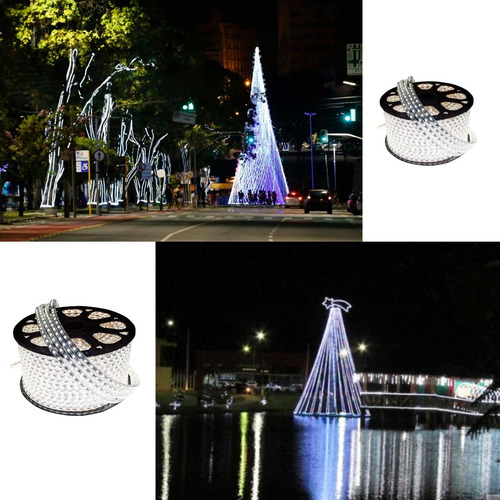 Mangueira Led Natal Decoração Fita Led Pega Chuva Kit 15mts Luz Branco-frio 220v