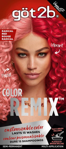 Got2b Color Remix Coloración De Cabello Semipermanente Per Tono Rojo