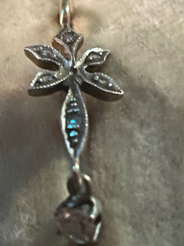 Antiguos Aros En Oro 18 K Con Diamante Talla Antigua 0,10 Ct (Usado)