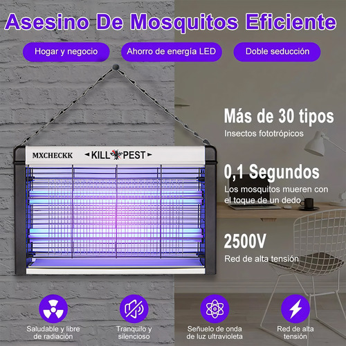 Lampara Mata Mosquitos Eléctrico Repelente Moscas 20w Uv