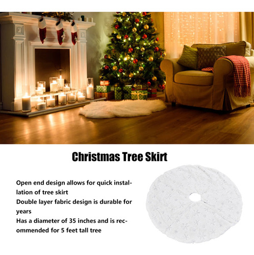 . Alfombrilla De Pie Blanca Con Forma De Árbol De Navidad