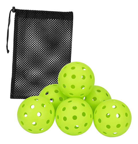 . 6x 40 Hoyos Pickleball Balls Pickle Balls For Juegos Verde