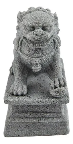 2 Estatuas De Leones Guardianes De Piedra Arenisca