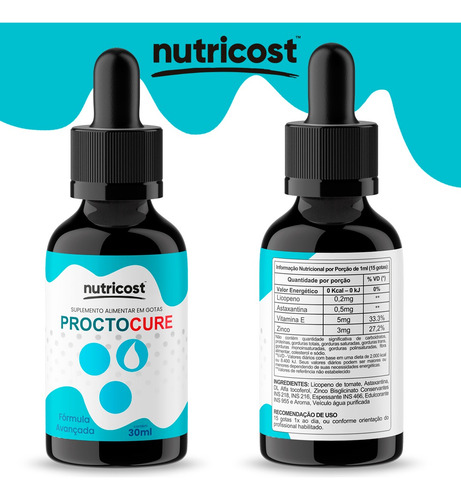 3 Procto Cure Original 30ml Suplemento Concentrado Em Gotas Natural