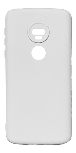 Capa Silicone Flexivel Proteção Câmera Para Motorola Moto G7 Cor Branca Liso