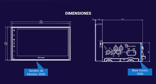 Pantalla Multimedia 6.8 Pioneer Dmh-a5650bt Android Carplay